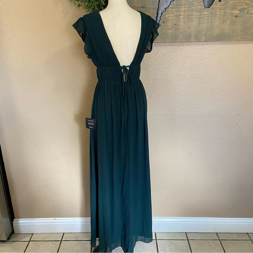 Lulus I'm All Yours Emerald Green Ruffled Maxi Dress - Picture 10 of 14